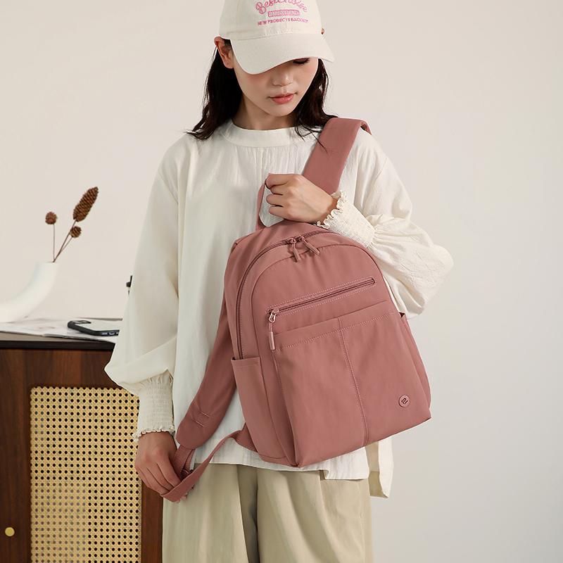 Solid Color Women Backpack Outdoor Student Schoolbag Travel Bag