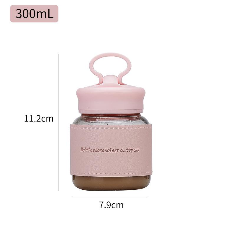 New Fat Cup Multi-color Cute Water Cup Mobile Phone Holder Cup Portable Glass Cup Made of Shake Cup