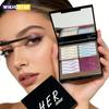 Paleta de Sombras Sombra dos Sonhos Color-Blocking de Quatro Cores + Pincel para Sombras, Brilho Pérola Camaleão, Blush 3D de Alto Brilho Tudo-em-Um