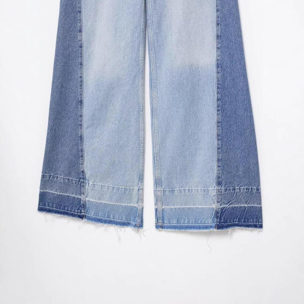 TAOP&ZA Damen Frühling/Sommer High Waist Patchwork Wide Leg Jeans 6164075