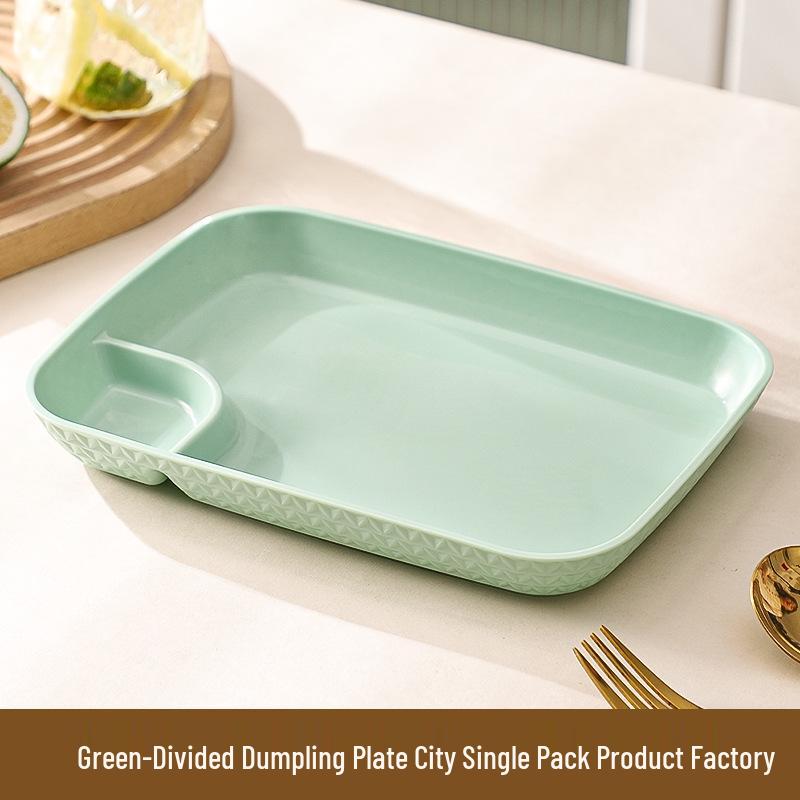 

Dumpling Plate Set with Vinegar Dish & Sauce Compartments for Snacks & French Fries