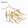 14/18k Gold Plated Brass Smooth Long Curve Tube Spacer Beads,20/30mm Tube Beads Connectors For DIY Jewelry Making Accessories