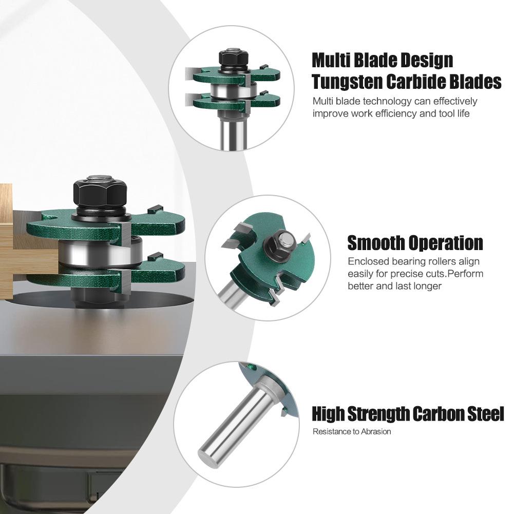 3-Tooth T-tenon Cutter Square Tooth Tenon Cutter, Floor Cutter, Puzzle Cutter, Woodworking Milling Cutter, Engraving Cutter