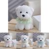 Adorable White Bichon Frise Plush Dog Toy With Cute Gray Pearl Puppy Design
