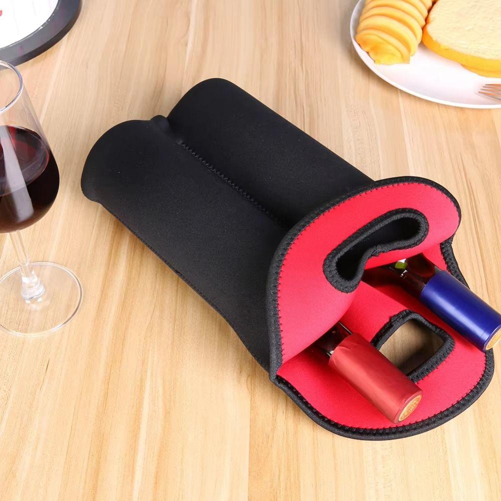 Neoprene Can Carrier Tote 2 Bottles Water Bottle Cover Wine Cooler Bag  Wine Accessories