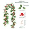 Christmas Garland For Mantle Red Berries Leaves Garland 69Inch Artificial Vine Garland For Home Living Room Front Door Patio