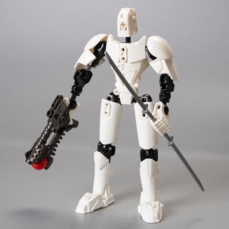 Bricolage MOC Articulation Multiple Mobile Squelette Kanohi Biochimique Jouet Enfant Robot Armure Guerrier Poupée Polyvalent pour Cadeaux