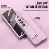 For Samsung Galaxy Z Fold7 5G Case Kickstand Leather+PC Phone Cover with Tempered Glass Film