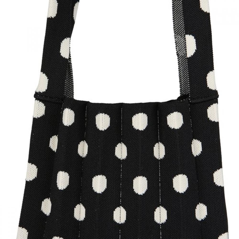 Pleatsmama Mini Shoulder Bag White Dot