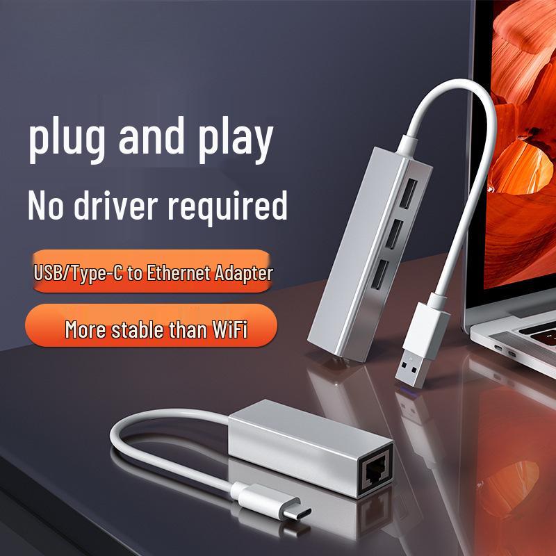 Type-C to Ethernet Adapter: USB to RJ45 Gigabit Network Card