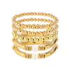 Retro Faux Pearl Metallic Bracelet Set: European & American Style, Simple Multi-Piece Beaded Designs