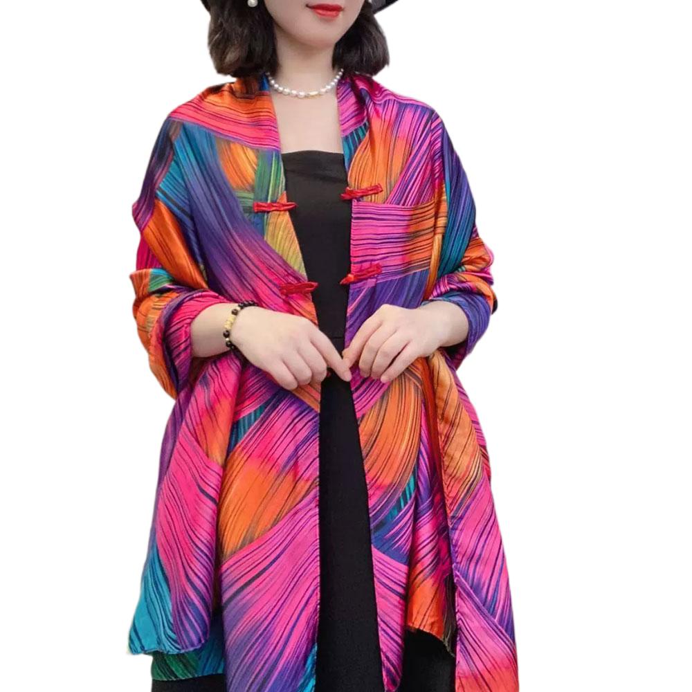 Sun Protection Silk Scarf Headscarf Thin Temperament Cardigan  For Women Lady Girl