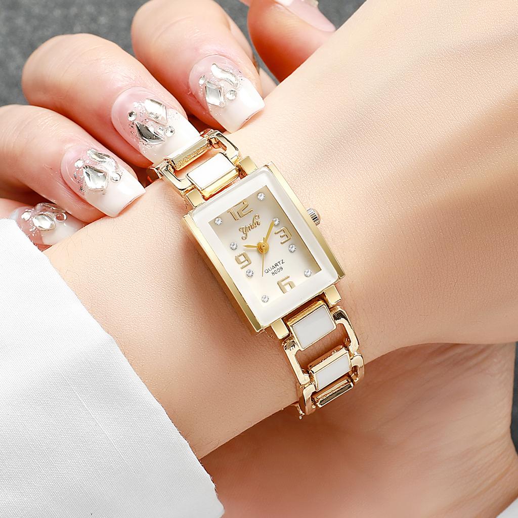 1/2PCS Fashion Rectangle Women Watches Ladies Arabic Dial Quartz Wristwatch Reloj Mujer