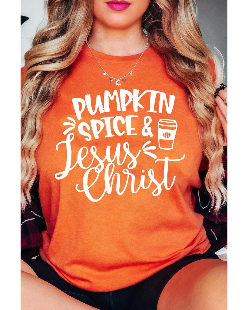 Azura Exchange PUMPKIN SPICE & Jesus Christ Graphic T-shirt