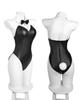 Bunny Girl Cosplay Haruhi Suzumiya Black White Synthetic Leather Bunny Costume High Leg Large Size Party Event Photoshoot Accessories Included