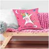 Les Trésors De Lily [Q5850] - Designer Cushion Cover 'Licorne My Unicorn' Pink (I Manage - Like Dab) - 40x40 Cm