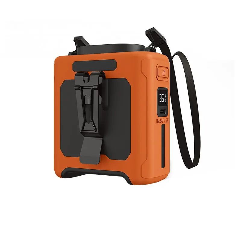 Portable Waist Fan Hanging Neck Fan with LED Lighting Power Bank 5 Speed Strong Airflow Cooling Fan for Outdoor Jobsite Working