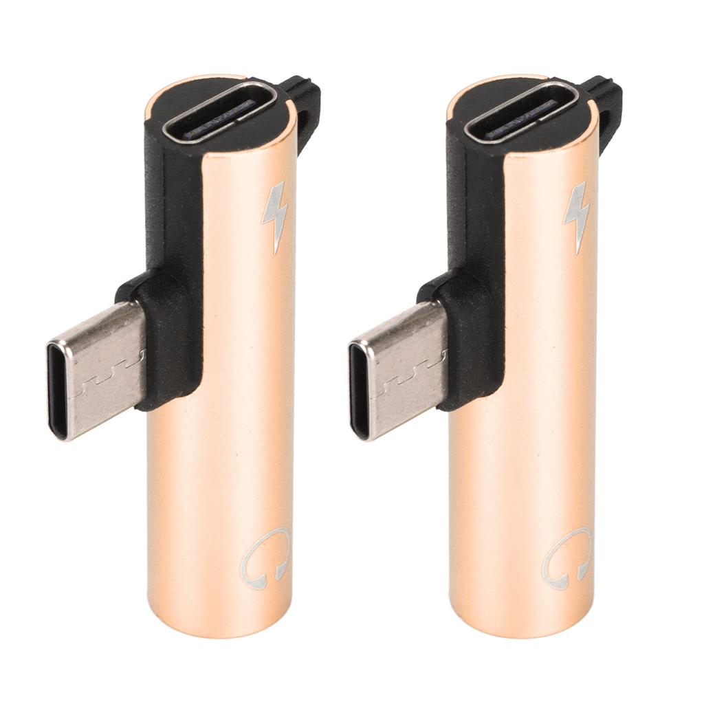 2PCS USB C to 3.5mm Adapter 2 in 1 Charging USB C to ABS USB C to for Phone Tablet