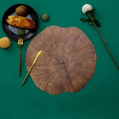 Tischuntersetzer mit Holzstruktur, rutschfest, hitzebeständig, einfarbig, lichtecht, dekorativer Kunststoff, wärmeisolierend, Tischset, Tassenunterlage, Dekoration für die Küche
