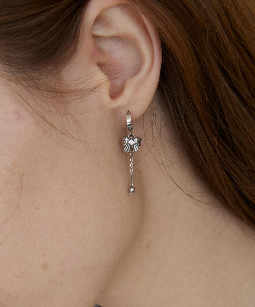 Merrymotive Ribbon And Drop Ball Chain Earrings