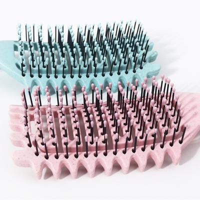 1 pièce de peigne creux portable - poils en nylon, poignée confortable avec manche en plastique ABS, facile à coiffer, Spécial pour les perruques en cheveux naturels
