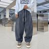 Spring and Autumn new trendy brand splicing tooling casual pants men's American light luxury ruffian handsome fashionable versatile wide-leg trousers