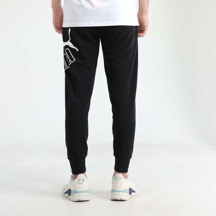 Puma Big Logo Drawstring Printed Casual Pants Men Bottoms Black 585179-01