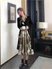 Chinese Style Plus Size Ruffle Dress for Spring & Autumn - 130-320 Jin, Women's Fake Two-Piece Long Dress (2026)
