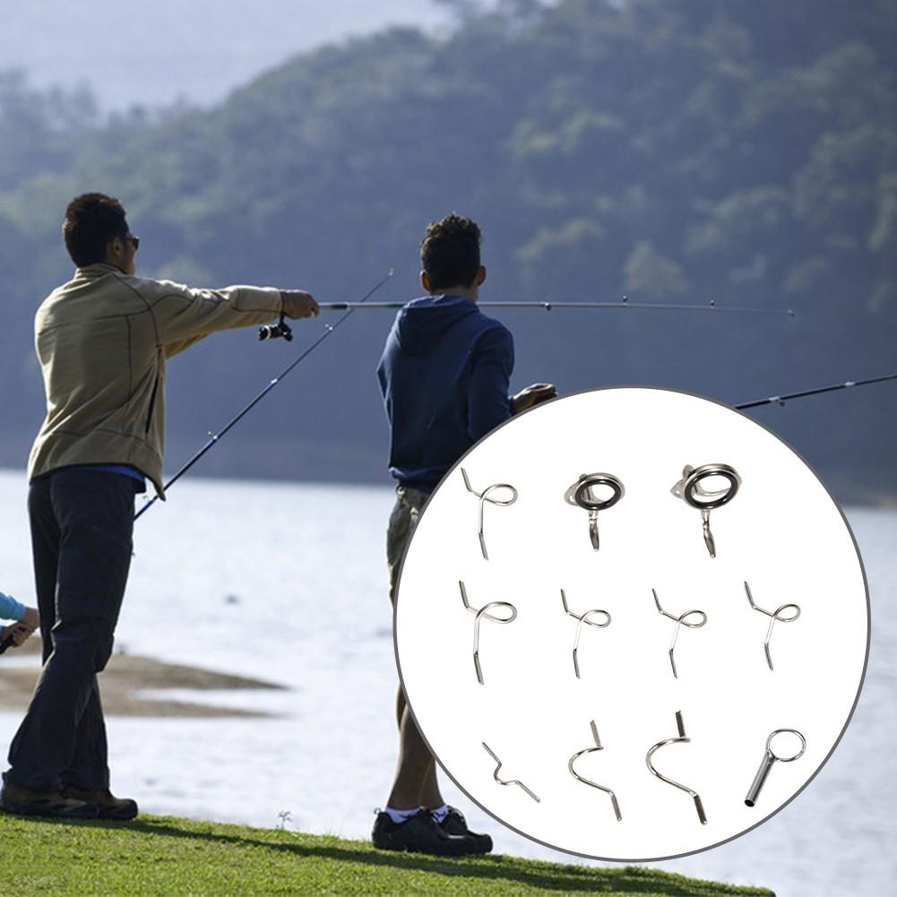Fly Fishing Rod Guides Set Hard Guides And Tip Ring Hook Keeper For Rod Repair