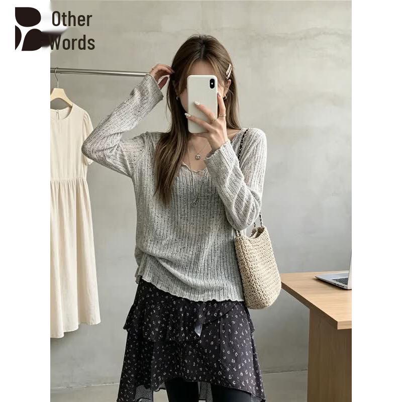 Women s Lightweight V-Neck Long Sleeve Summer T-Shirt XL