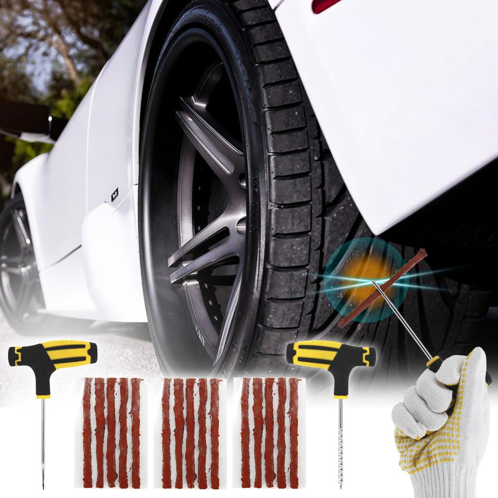 Car Tire Repair Tool Tire Repair Kit Studding Tool Set With EVA Storage Case Auto Bike Puncture Plug Garage Needle Nose Pliers