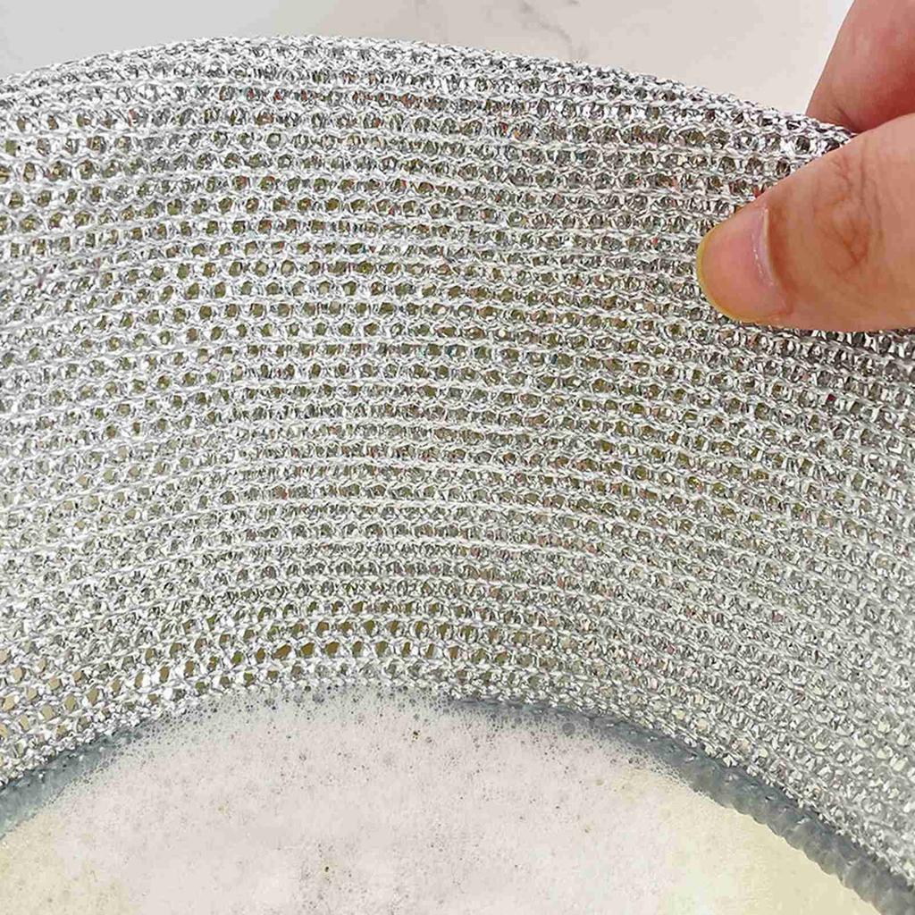 10 Stück Doppelseitige Silberdraht-Putzlappen Multifunktionale Antihaft-Geschirrtücher Spültücher für die Küche