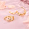 925 Sterling Silver Jewelry Luxury Crystal Double Layer Hoop Earrings for Women Wedding Party Jewelry For Girls Friend Gift