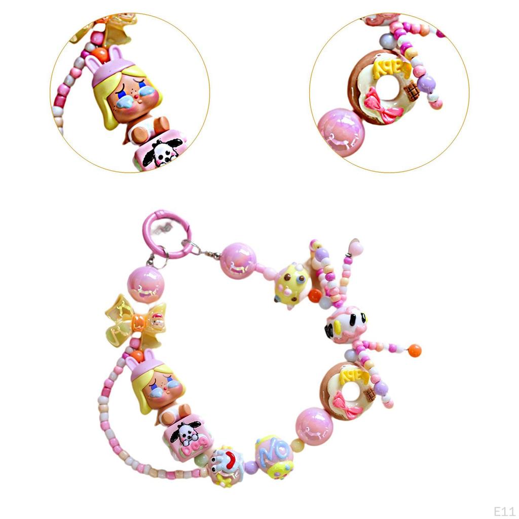 Bag Pendant Doll Accessories Phone Charm with Beads for Kids Adults Children Style A