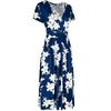 Women's New Summer Printed V-Neck Design Temperament Mid Length Dress