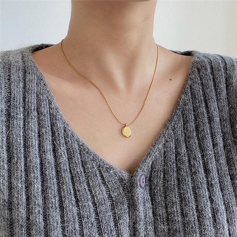 2024 New Irregular English Letter Pendant Gold Color Stainless steel Necklace Fashion For Women's Indelible Accessories
