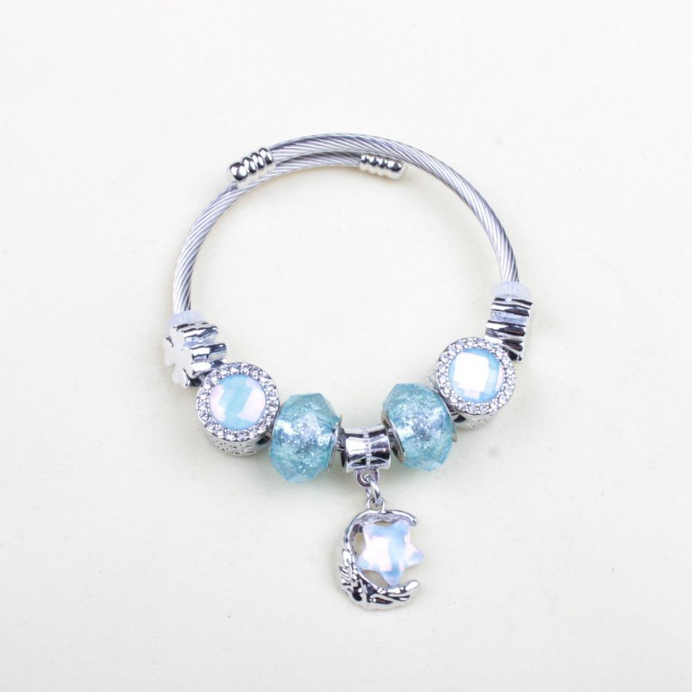 Beaded Bracelet Bangle Multi Element Stainless Steel Copper Alloy Open Spring Snake Bone Chain