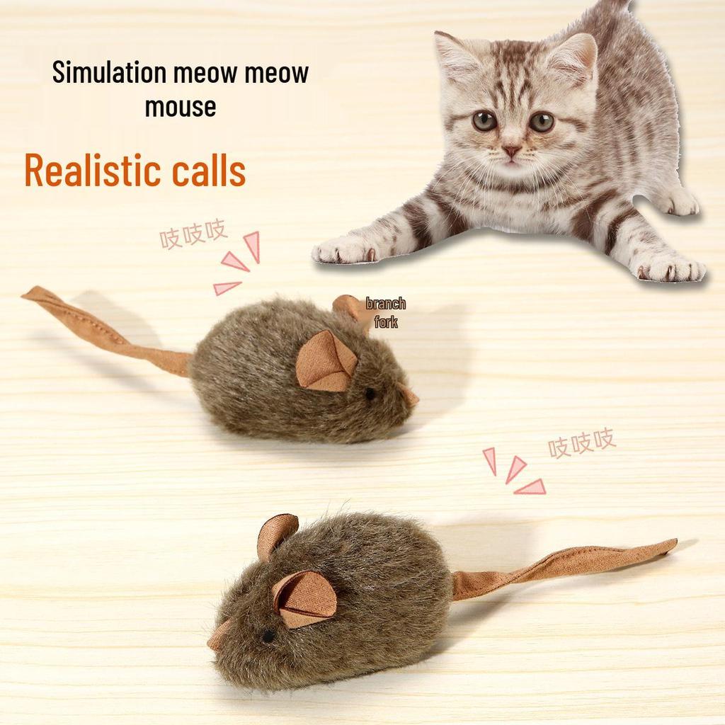 Intelligent Ljus & Ljud Plysch Musleksak för Katter