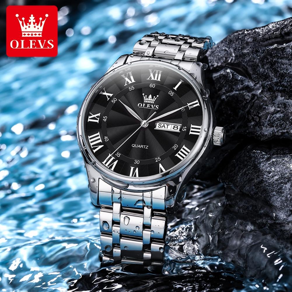 OLEVS Brand Watch Men's Business Quartz Watch Steel Strip 3663
