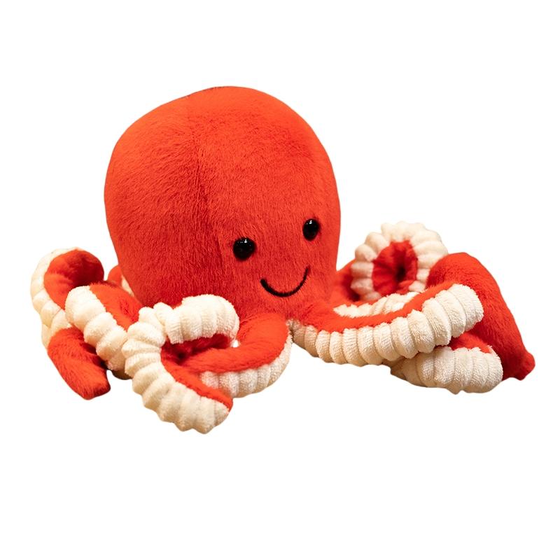 Kawaii Simulation Octopus With Smile Plush Toy Soft Stuffed Animal Curly Tailed Octopu Dolls Home Accessories Cute Doll Children