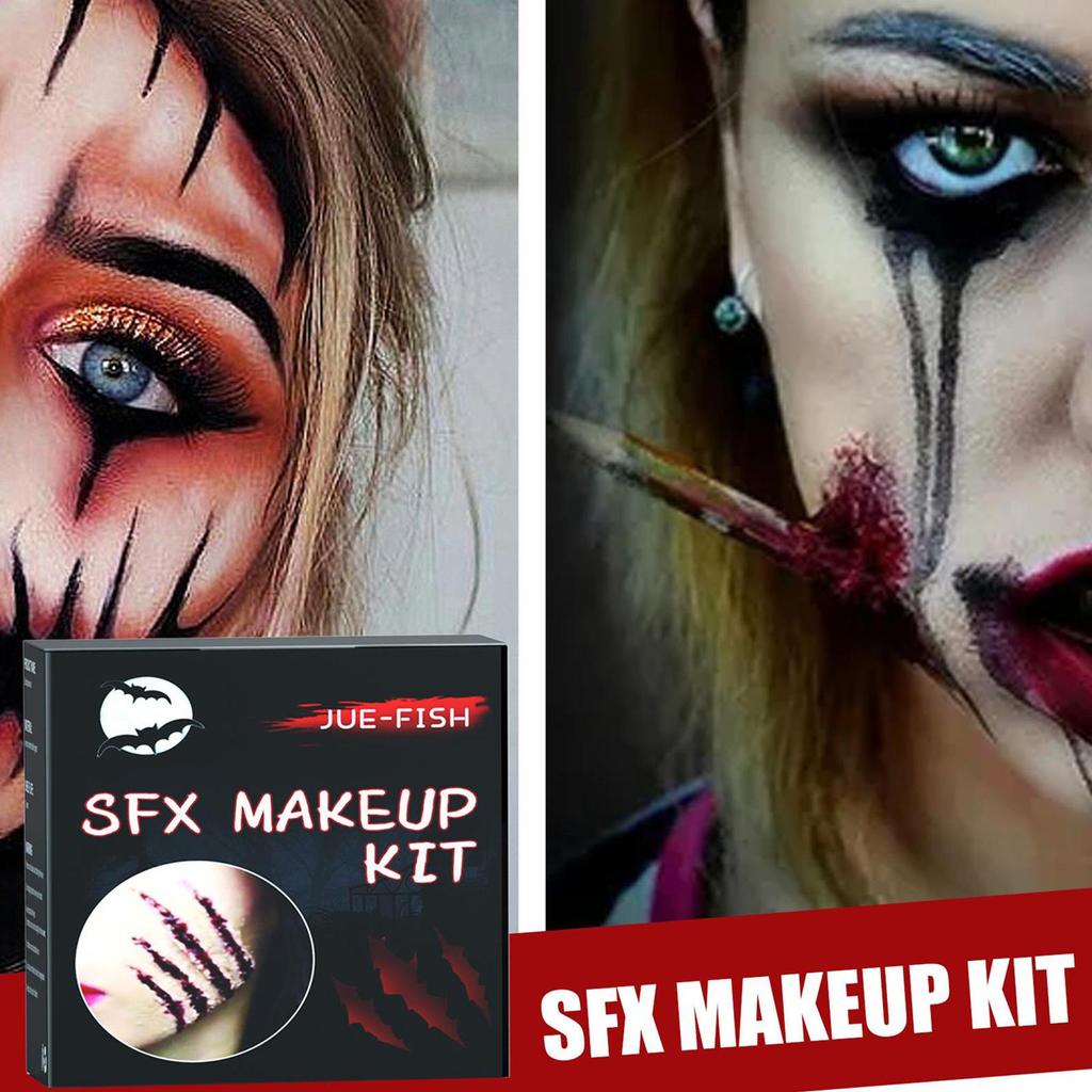 Halloween Speciální efekty Makeup Set Malování Falešný Body Makeup Set Voskové Krev Krev Jizva Malování Falešný U5D6