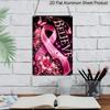 2D Flat Believe Pink Ribbon Lily Butterfly Breast Cancer Awareness Metal Sign - 8.0x12.0inch Aluminum Wall Art, Inspirational Support Decor