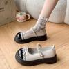 Pearl Bow Platform Small Leather Shoes Women's Summer New with Skirt Mary Jane Single Shoes