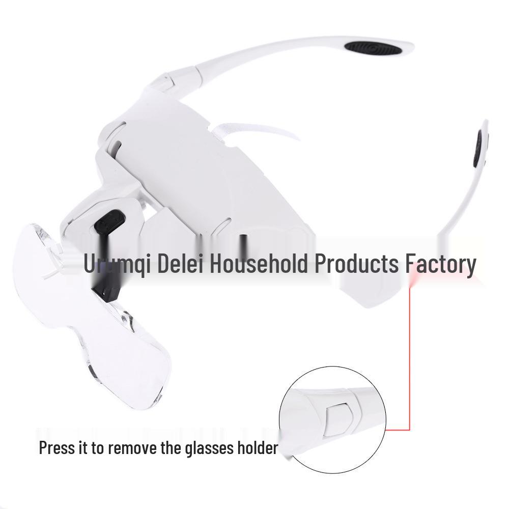 Eyeglass-Style LED Reading Magnifier with Multi-Lens Replacement (Model 9892B2)