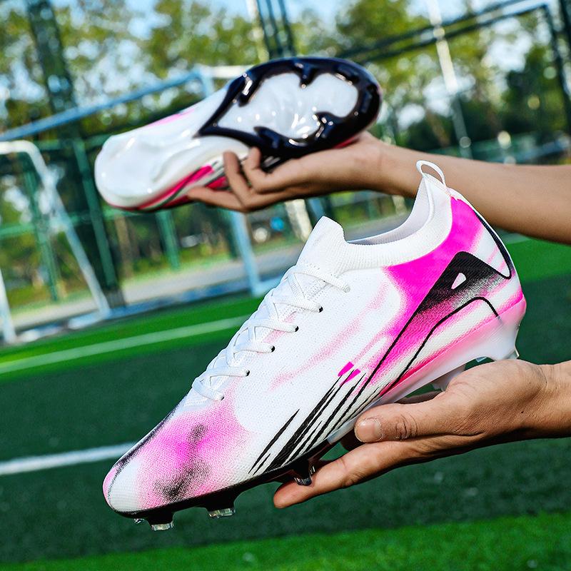 Professional Men's Outdoor FG Bottomed Football Shoes Adult Durable Comfortable Training Shoes Teenagers Lace Up Soccer Shoes