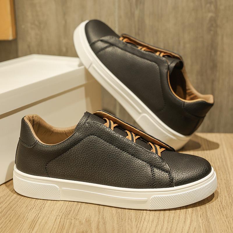 Herfst Casual Platte Zool Effen Kleur Heren Board Schoenen Mode Lage Top Veters Student Sport Heren Schoenen