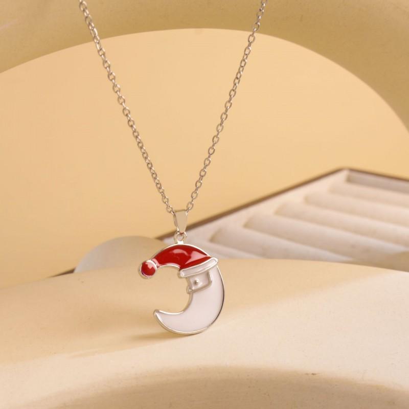 Christmas Necklace Women Titanium Steel Festive Design Trendy Accessory