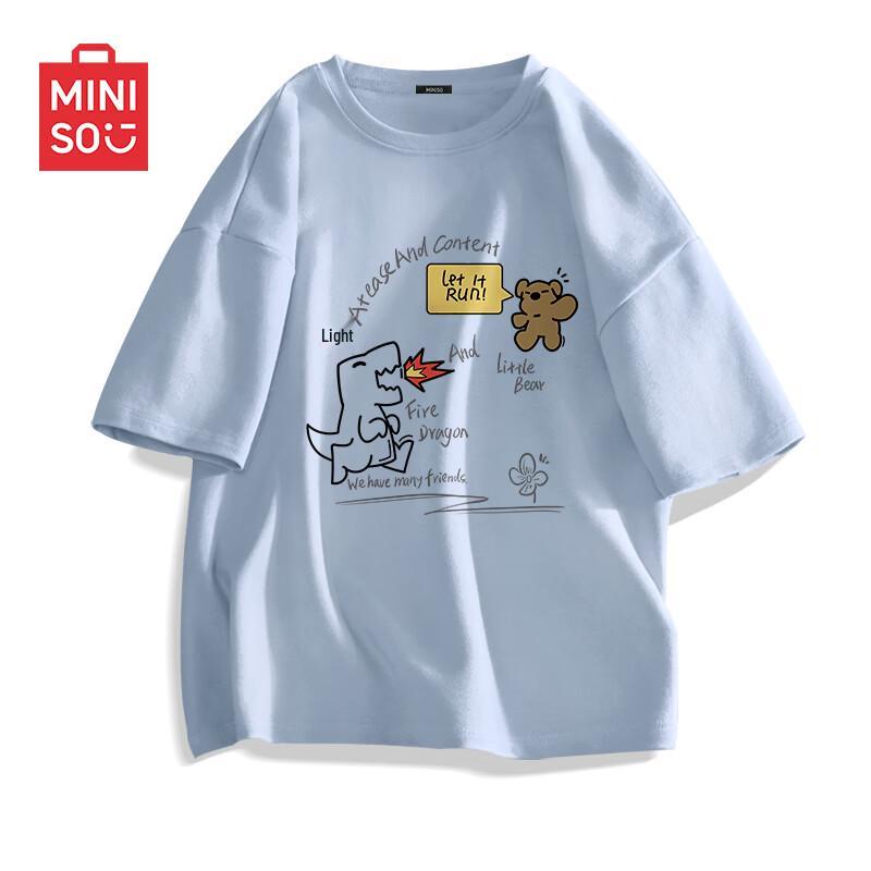 MINISO Men's Combed Cotton Graphic T-Shirt