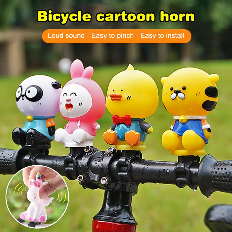 1 Piece Cartoon Bike Horn Outdoor Squeeze Bike Horn Clearly Sound Bells For Childrens Kid Scooter Kid Bike Bells