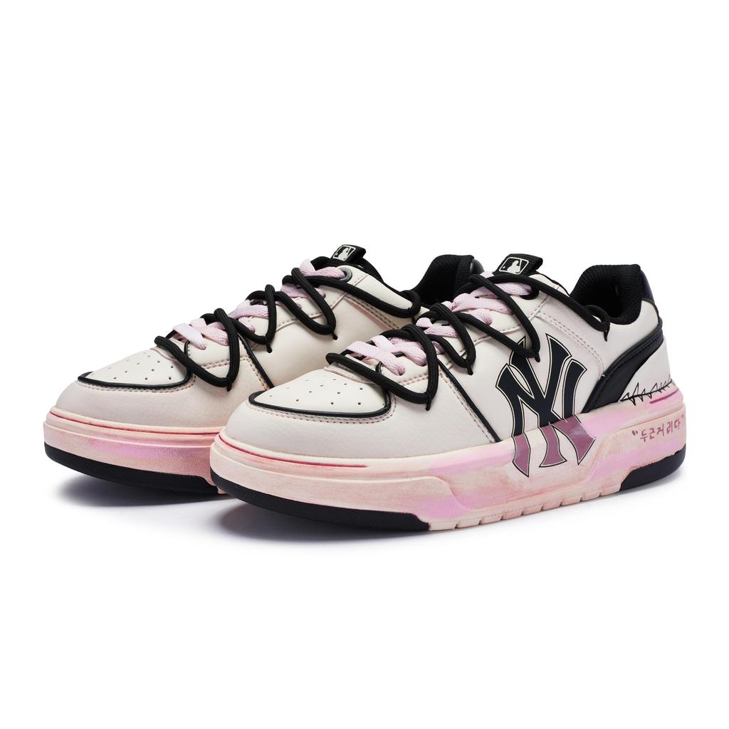 MLB Chunky Liner 811 Manufacturing Slip Resistant Abrasion Resistant Low top Skateboard Shoes Unisex Pink White 3ASXCA12N-50WHS(Team80-)